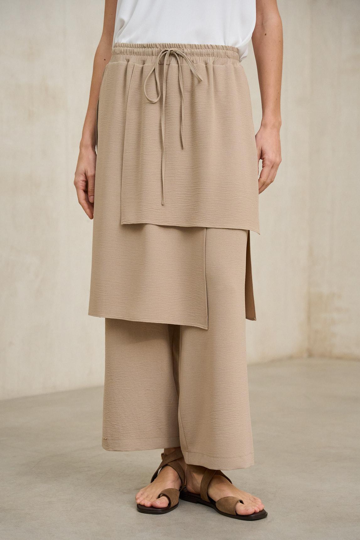 Vion beige sand skirt-pants