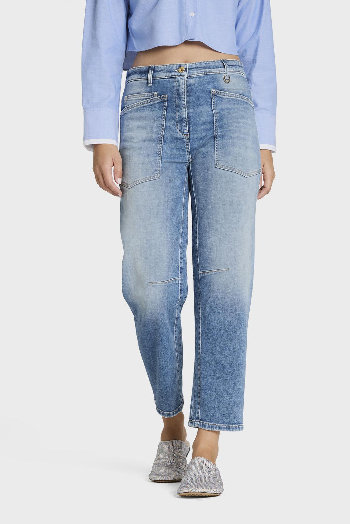 O-Shape Cropped Ocean Blue Denim