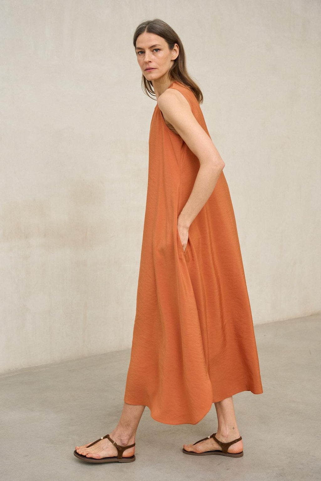Elara coral dress