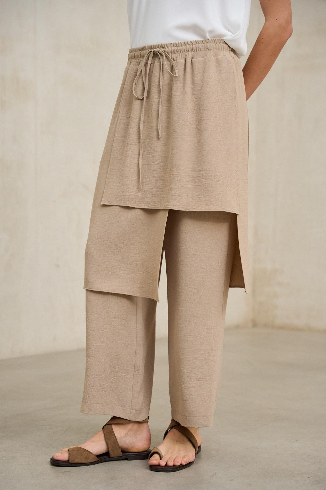 Vion beige sand skirt-pants