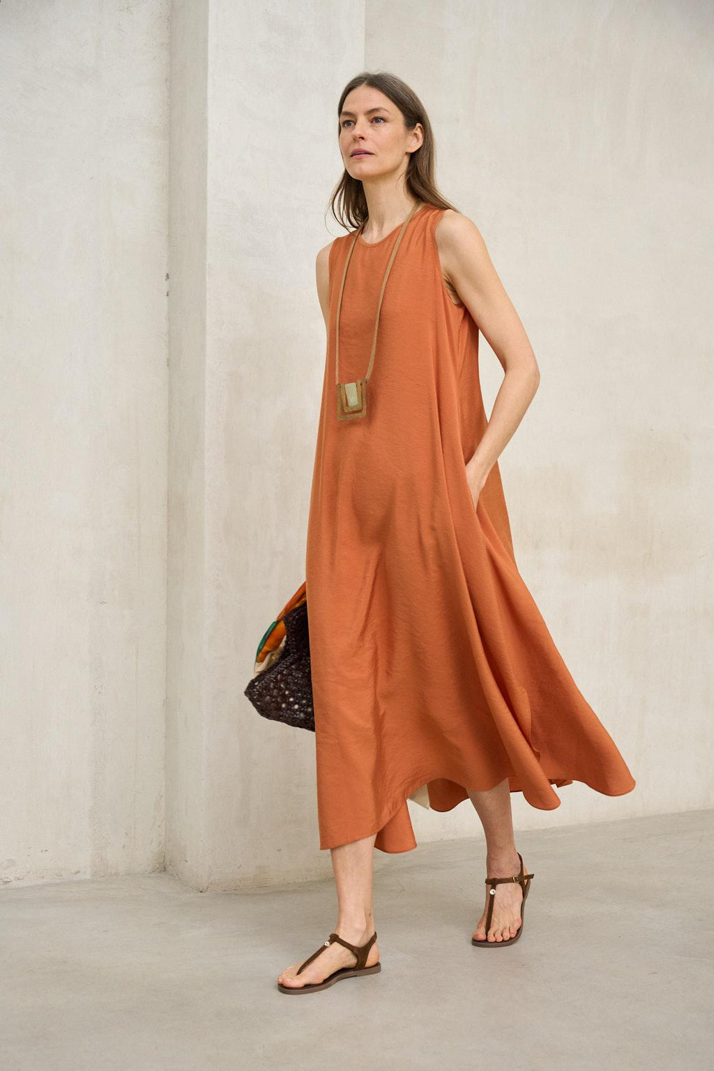 Elara coral dress