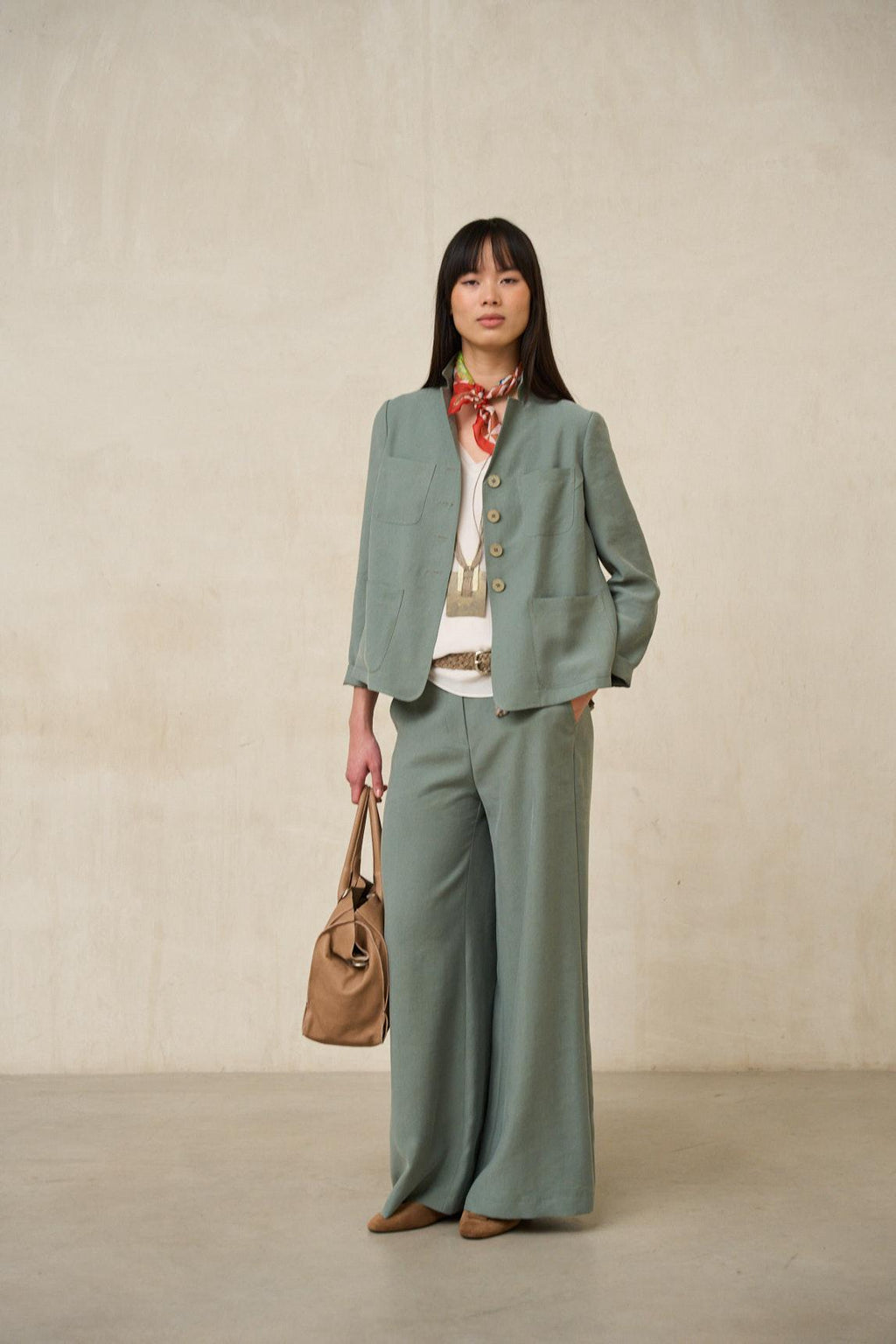 Lysel sage green trousers
