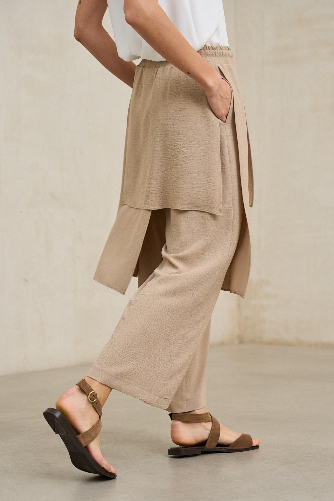 Vion beige sand skirt-pants