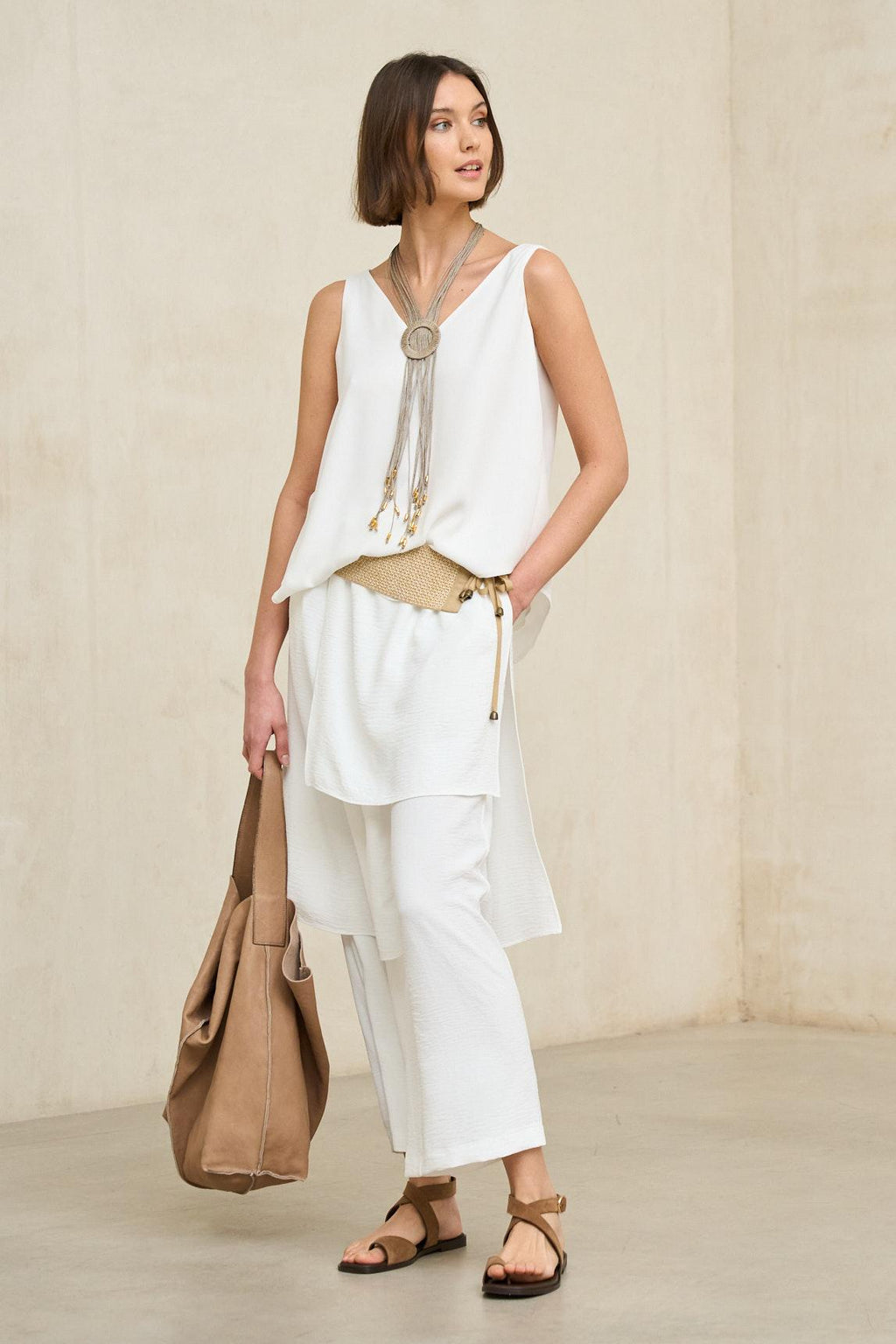 Vion off-white skirt-pants