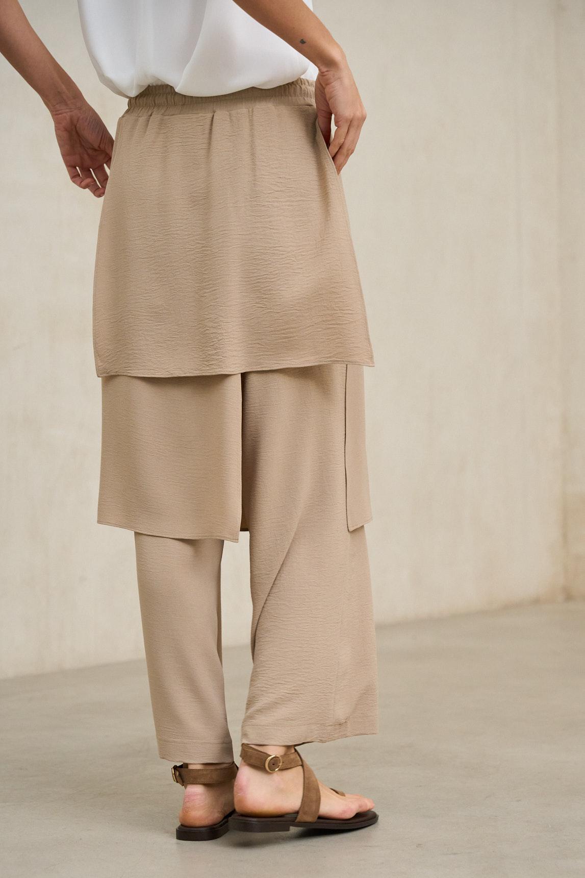 Vion beige sand skirt-pants