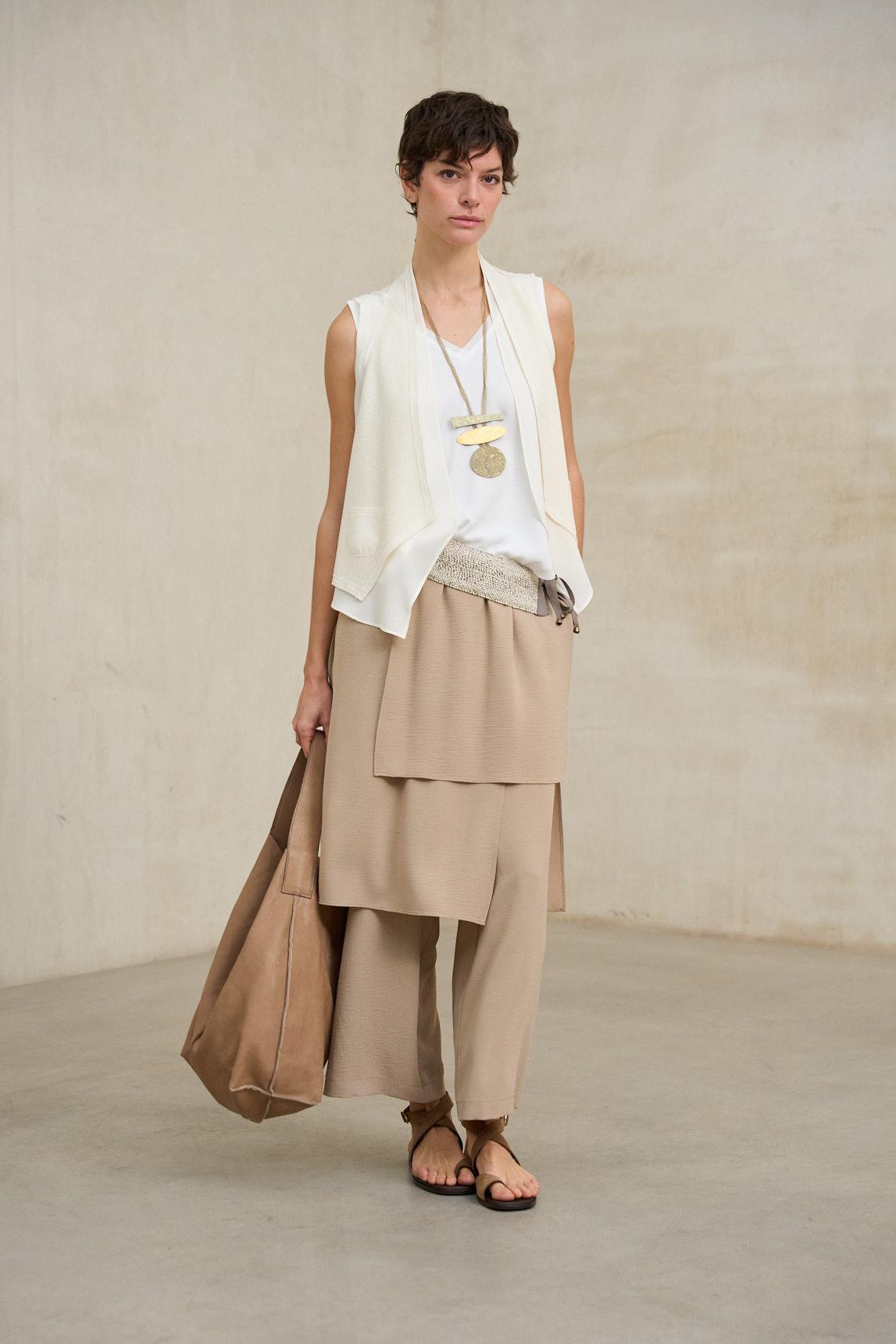 Vion beige sand skirt-pants